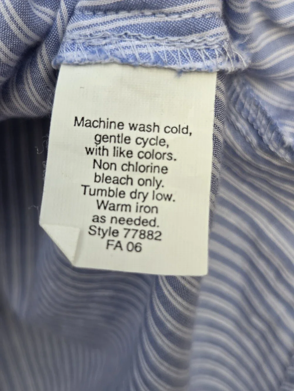 J. Crew Light Blue and White Striped Ruffle-Neck Button Shirt Womans Size M